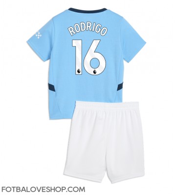 Manchester City Rodri Hernandez #16 Dětské Domácí Dres 2024-25 Krátký Rukáv (+ trenýrky)
